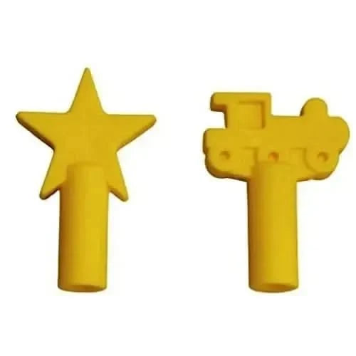 Chew Pencil Toppers Star and Train Pack of 2-Chew Pencil Toppers Star and Train Pack of 2
