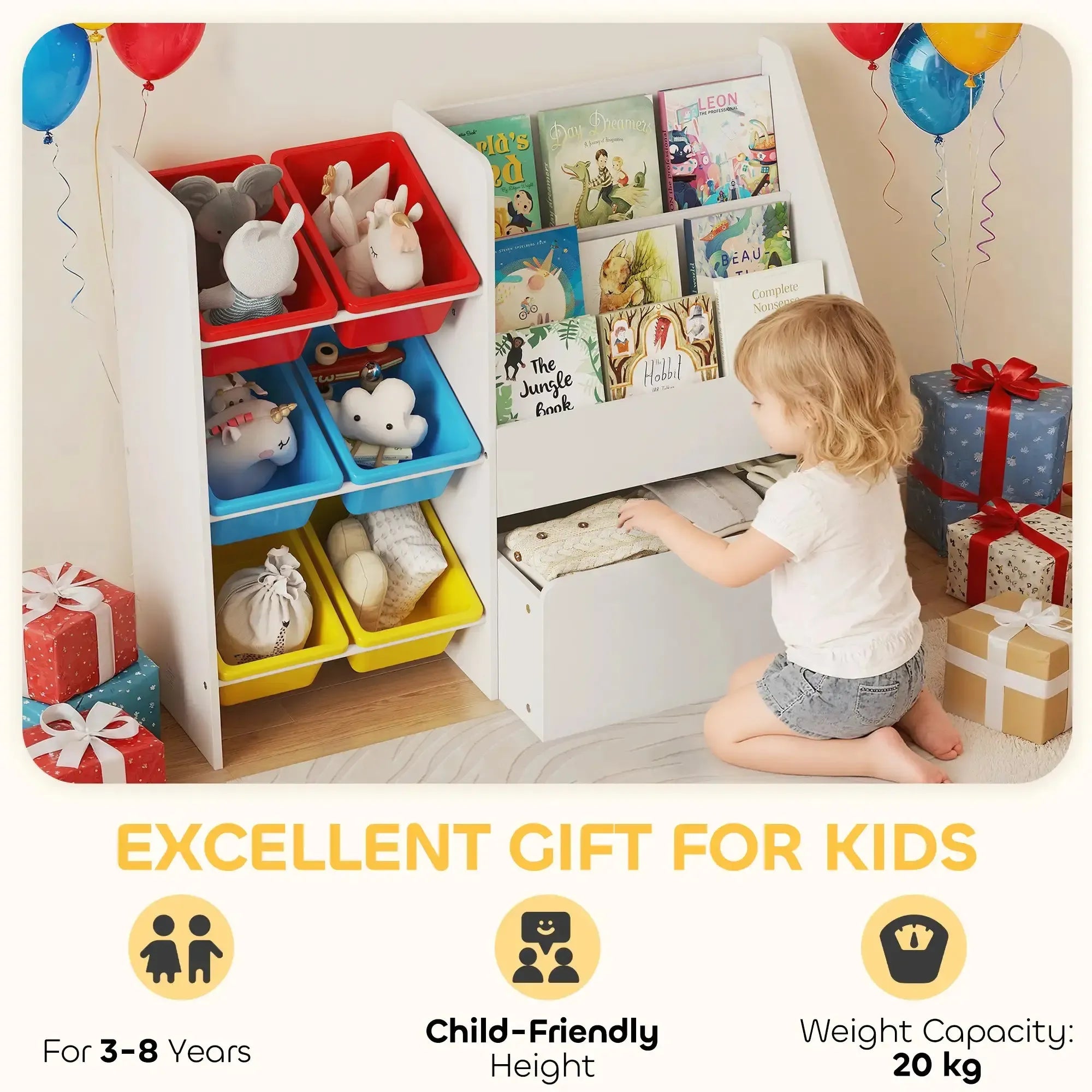 Childrens 3 Tier Toy Storage Unit-Childrens 3 Tier Toy Storage Unit