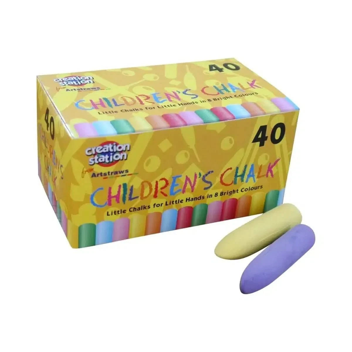 Childrens Chunky Chalk Pack of 40-Childrens Chunky Chalk Pack of 40