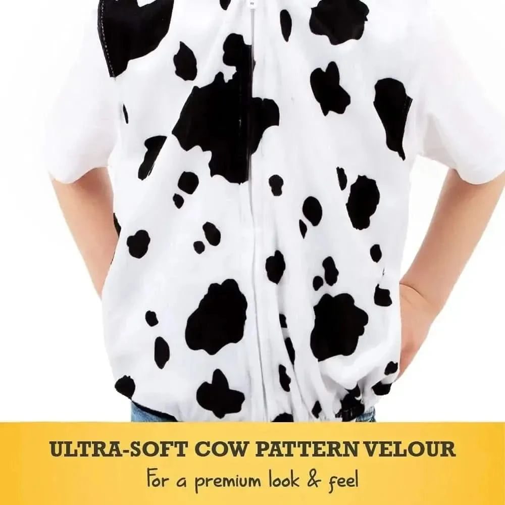 Childrens Cow Zip Top Costume-Childrens Cow Zip Top Costume