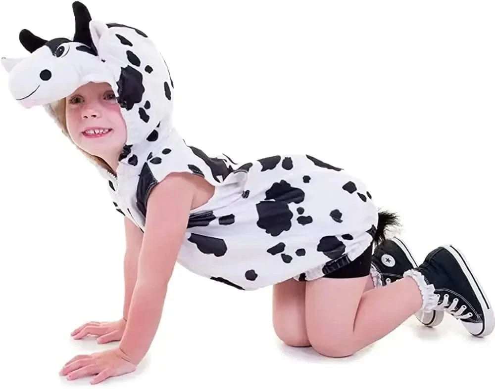 Childrens Cow Zip Top Costume-Childrens Cow Zip Top Costume