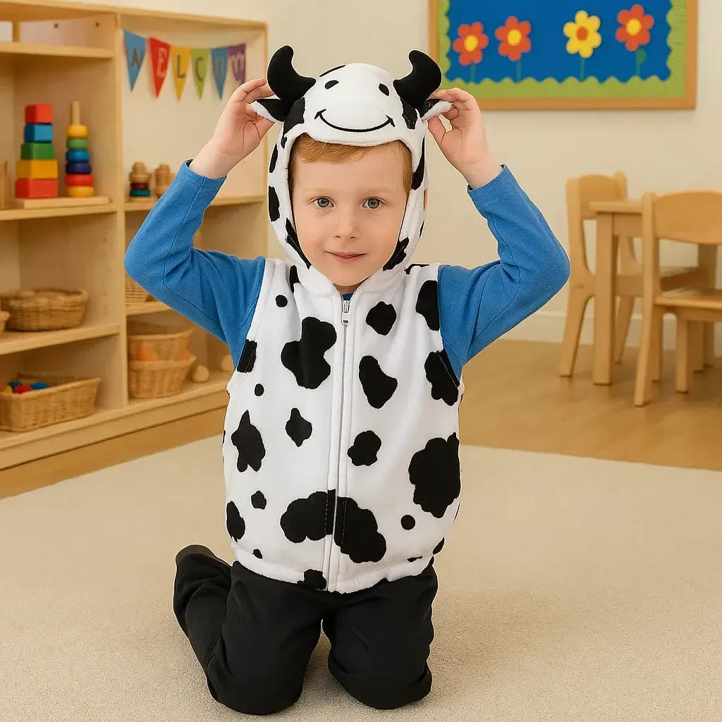 Childrens Cow Zip Top Costume-Childrens Cow Zip Top Costume