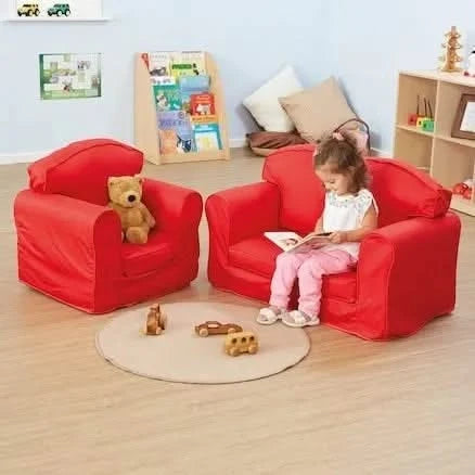 Children's Loose Cover Seating Sofa - Red-Children's Loose Cover Seating Sofa - Red