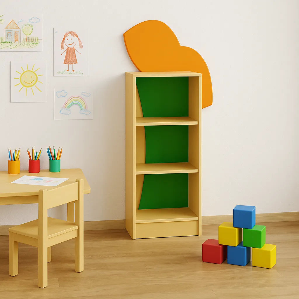 Childrens Novelty Frog Bookcase with Feature Panels-Childrens Novelty Frog Bookcase with Feature Panels