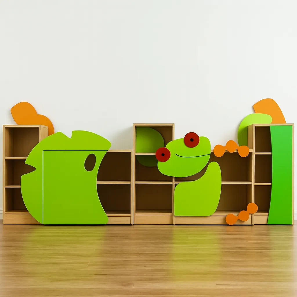 Childrens Novelty Frog Themed Bookcase Set-Childrens Novelty Frog Themed Bookcase Set