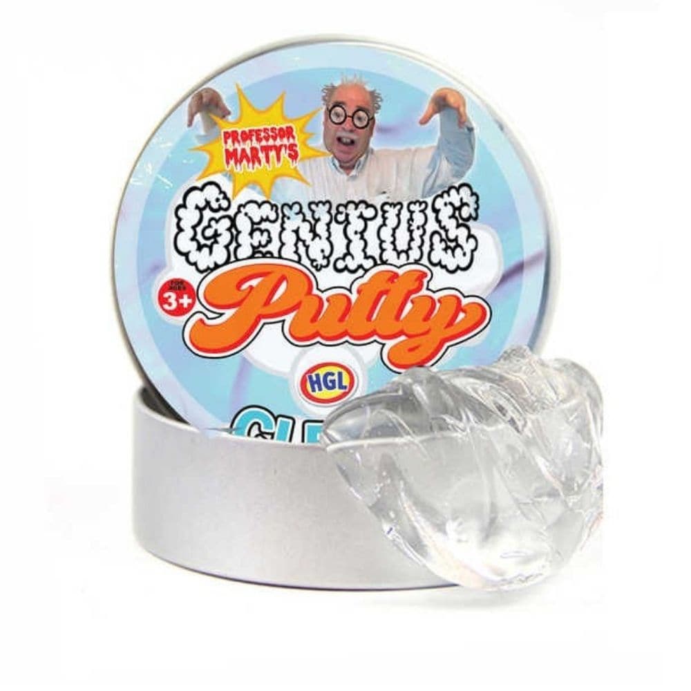 Clear Liquid Genius Thinking Putty, Discover the mesmerizing world of tactile play with the Clear Liquid Genius Thinking Putty. Crafted to ignite your senses, this putty combines both visual allure and a captivating touch, making it a must-have for both kids and adults. Features: Crystal Clear: A true marvel in the world of putties, its impeccable clarity makes it appear almost like liquid glass, giving an illusion that the tin is empty. Versatile Play: Mould it into various shapes, stretch it to your heart