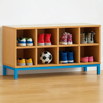 Cloakroom Bench with 8 Storage Compartments-Cloakroom Bench with 8 Storage Compartments