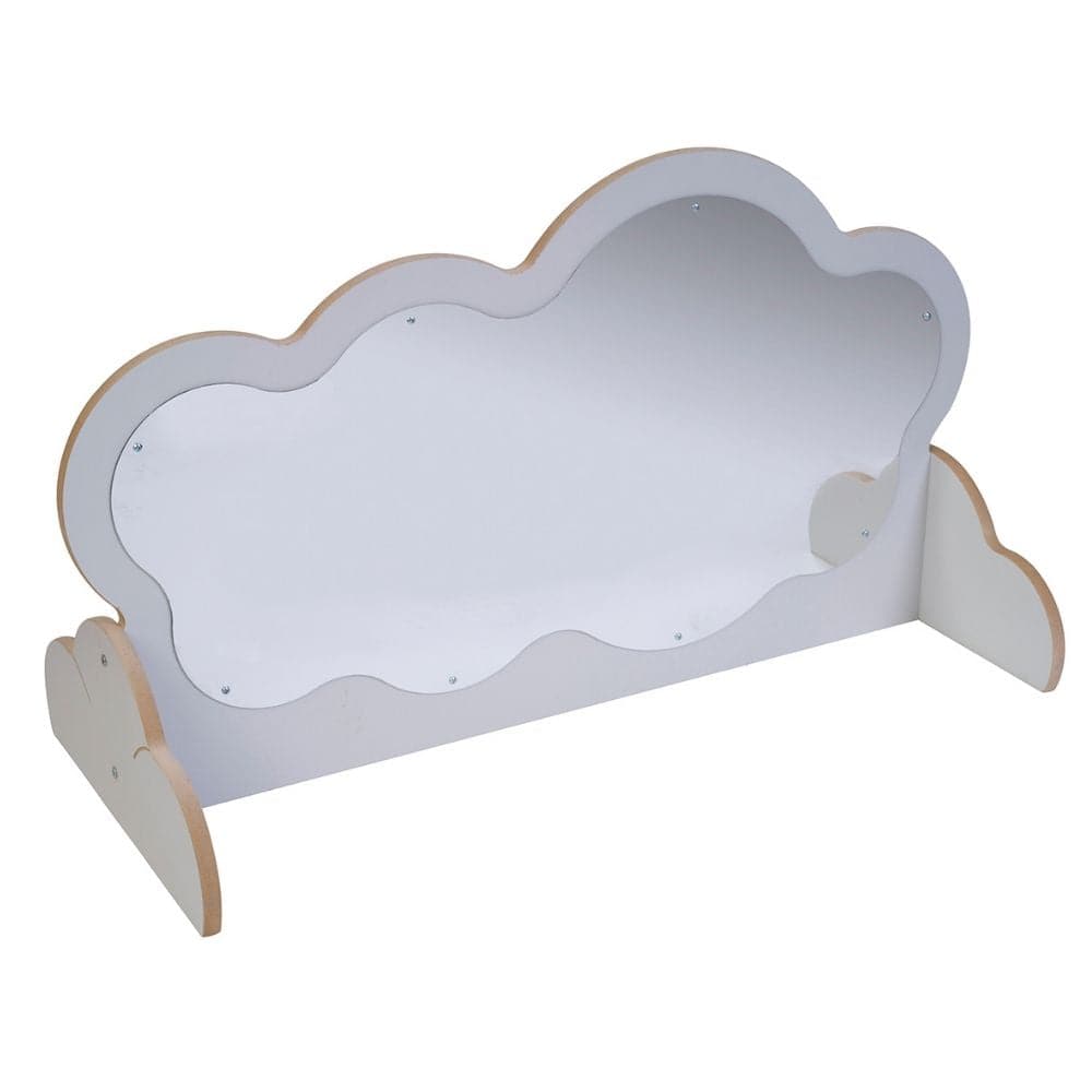 Cloud Crawl up Mirror, The Cloud Crawl up Mirror is a unique and enchanting addition to any early years setting. Designed specifically with children in mind, this double-sided freestanding mirror takes the shape of a fluffy cloud, ensuring hours of fun and exploration.Babies and toddlers are naturally curious about themselves and the world around them. With the Cloud Crawl up Mirror, they can now engage in the process of self-discovery and foster a strong sense of self-awareness. As they crawl or walk up to