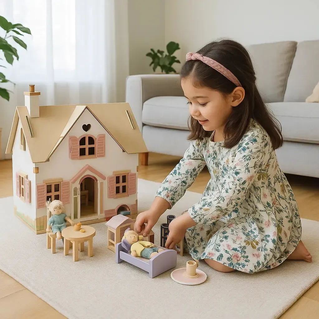 Cottontail Cottage + Furniture,Small world play,Wooden toys,Imaginary ...