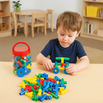 Creation Station Pipe Pieces with Wheels-Creation Station Pipe Pieces with Wheels