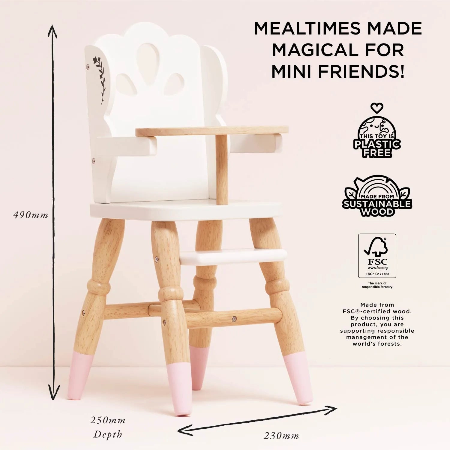 Dolls Wooden High Chair-Dolls Wooden High Chair