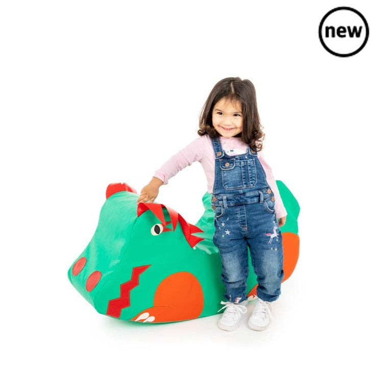 Dragon Rocker, The Baby Dragon Rocker is designed to be a loveable character and have a gentle rocking action that is safe for younger children. It is designed for one child to play on and is a fun addition in any nursery. The Rocker is made of soft foam with a brightly coloured, wipe clean PVC cover. For both indoor and outdoor use. Must not be permanently left outdoors. 90cm x 25cm x 50cm Expected delivery 10 working days Hand made in the UK, Dragon Rocker,Soft play Rocker,Soft Play Multi-functional Rocke