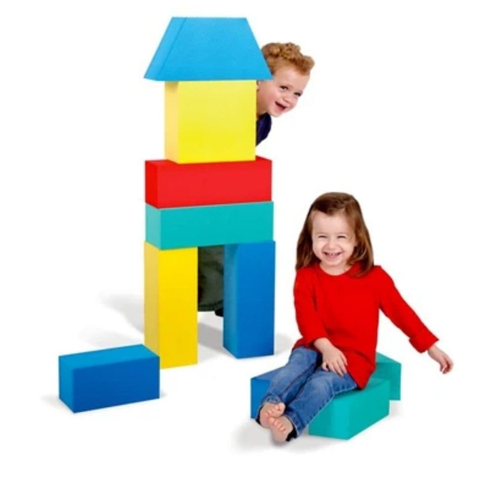 Edushape Giant Foam Blocks 32 Pieces, Edushape Giant Foam Blocks are a set of vibrantly coloured, lightweight, durable and safe foam building blocks. The Edushape Giant Foam Blocks are perfect for use indoors and outdoors, young children can use their imaginations to build big structures, encouraging hand-eye coordination and also developing gross motor skills. Lightweight yet durable blocks ensure safe play and are perfect for both indoor and outdoor use. Use the Edushape Giant Foam Blocks to expand a chil
