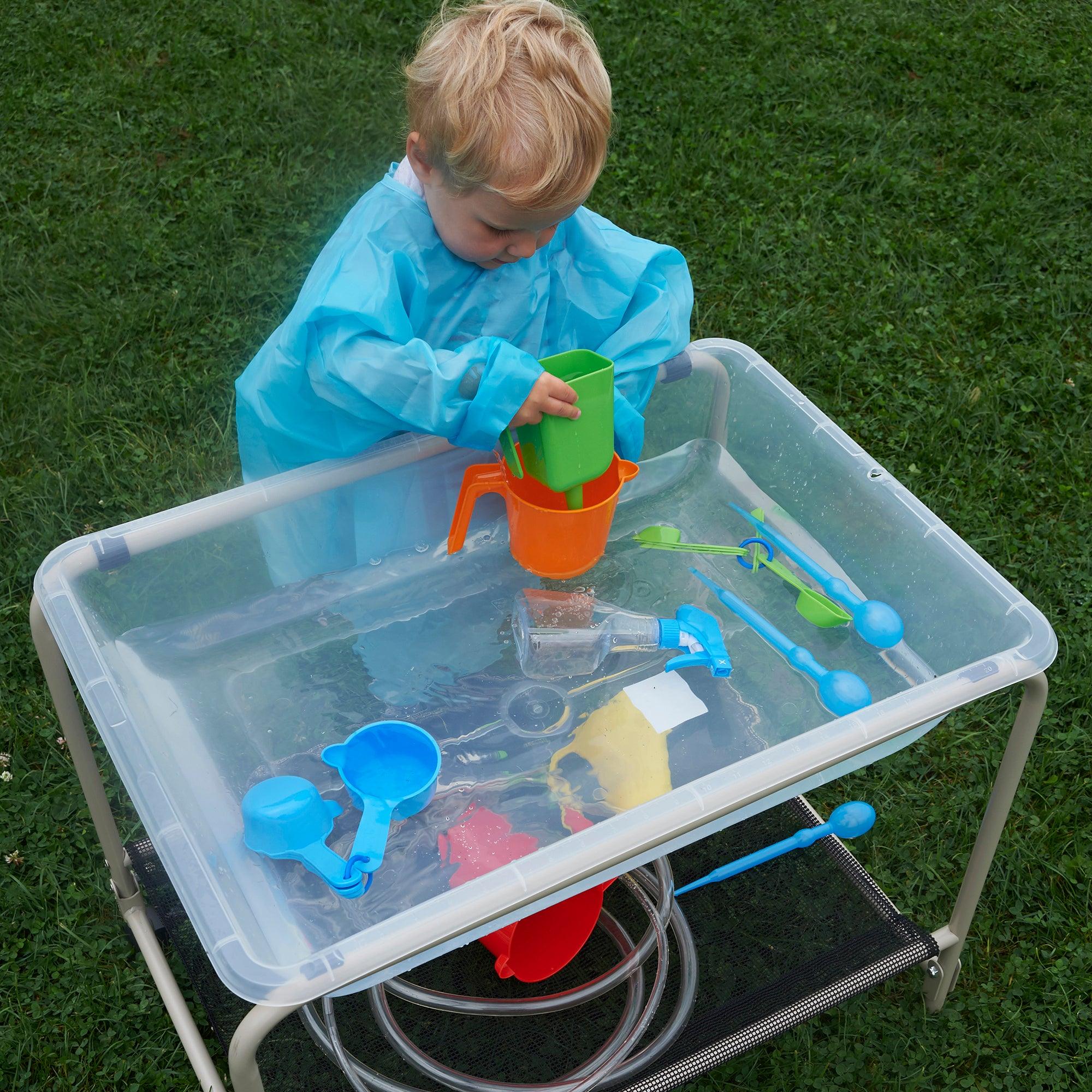 EDX Sand and Water Activity Set, Our edx education Sand & Water Activity Set is a great value accessory pack to accompany our Water Trays and Water Play Activity Rack, Your child will have hours of fun experimenting how different tactile materials can be measured and poured with cups, jugs and spoons and enjoy filling the spray bottles and pipettes with water. Why not add a drop of food colouring to the water and create a colourful water tube with the funnels and hose. The possibilities for imaginative play