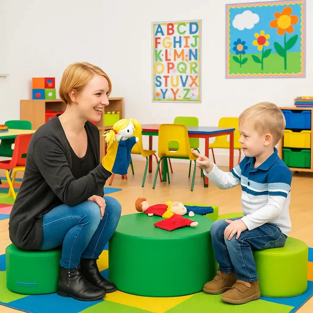 Emotions Hand Puppets Pack of 6-Emotions Hand Puppets Pack of 6