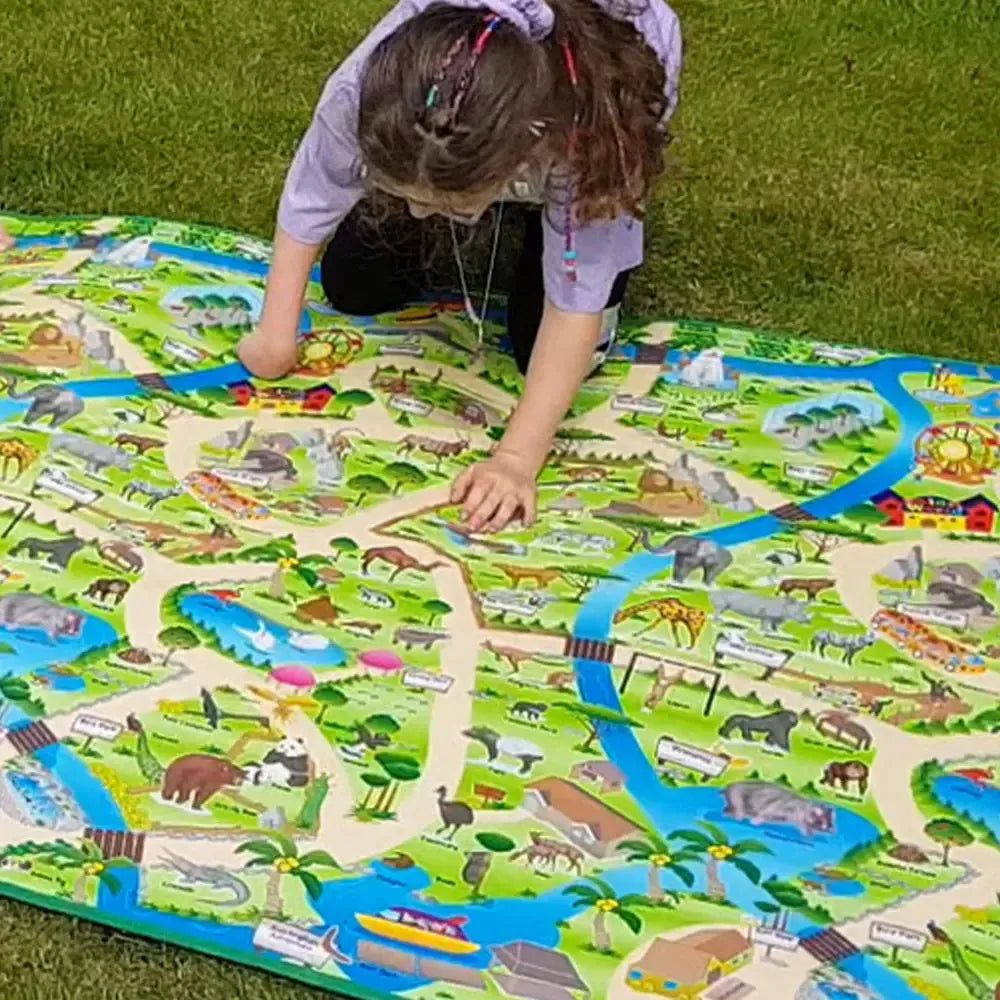 Extra Large Colour and Wipe Zoo Play Mat (200 x 120cm)-Extra Large Colour and Wipe Zoo Play Mat (200 x 120cm)