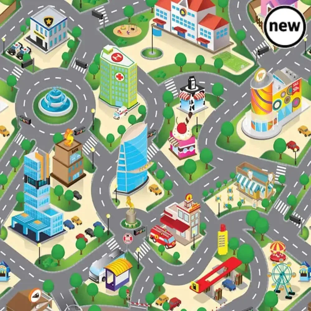 Extra Large Play Mats: Zoo, Farm, City, & Construction (Set of 4)-Extra Large Play Mats: Zoo, Farm, City, & Construction (Set of 4)