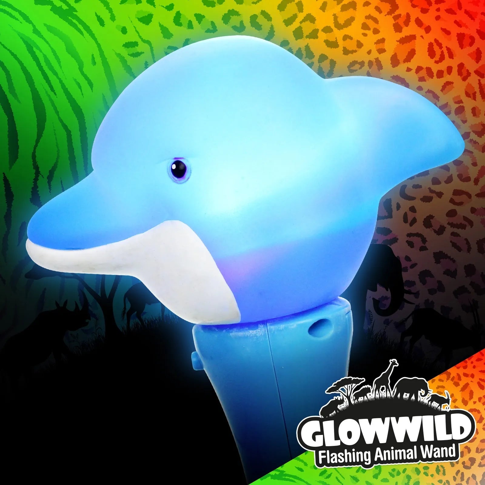 Dolphin Mini Light Up Animal Wand 7"-Dolphin Mini Light Up Animal Wand 7"