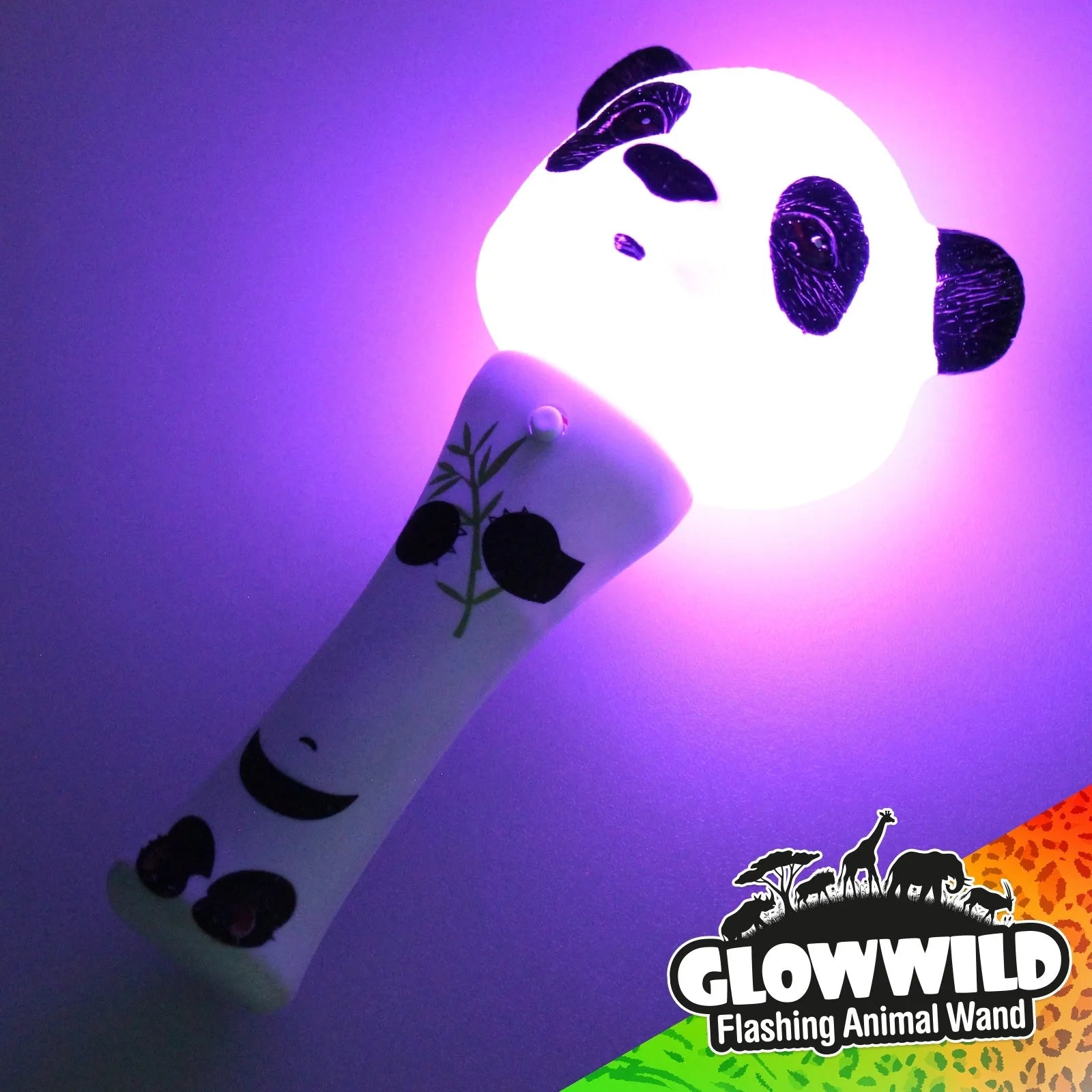 Panda Mini Light Up Animal Wand 7"-Panda Mini Light Up Animal Wand 7"