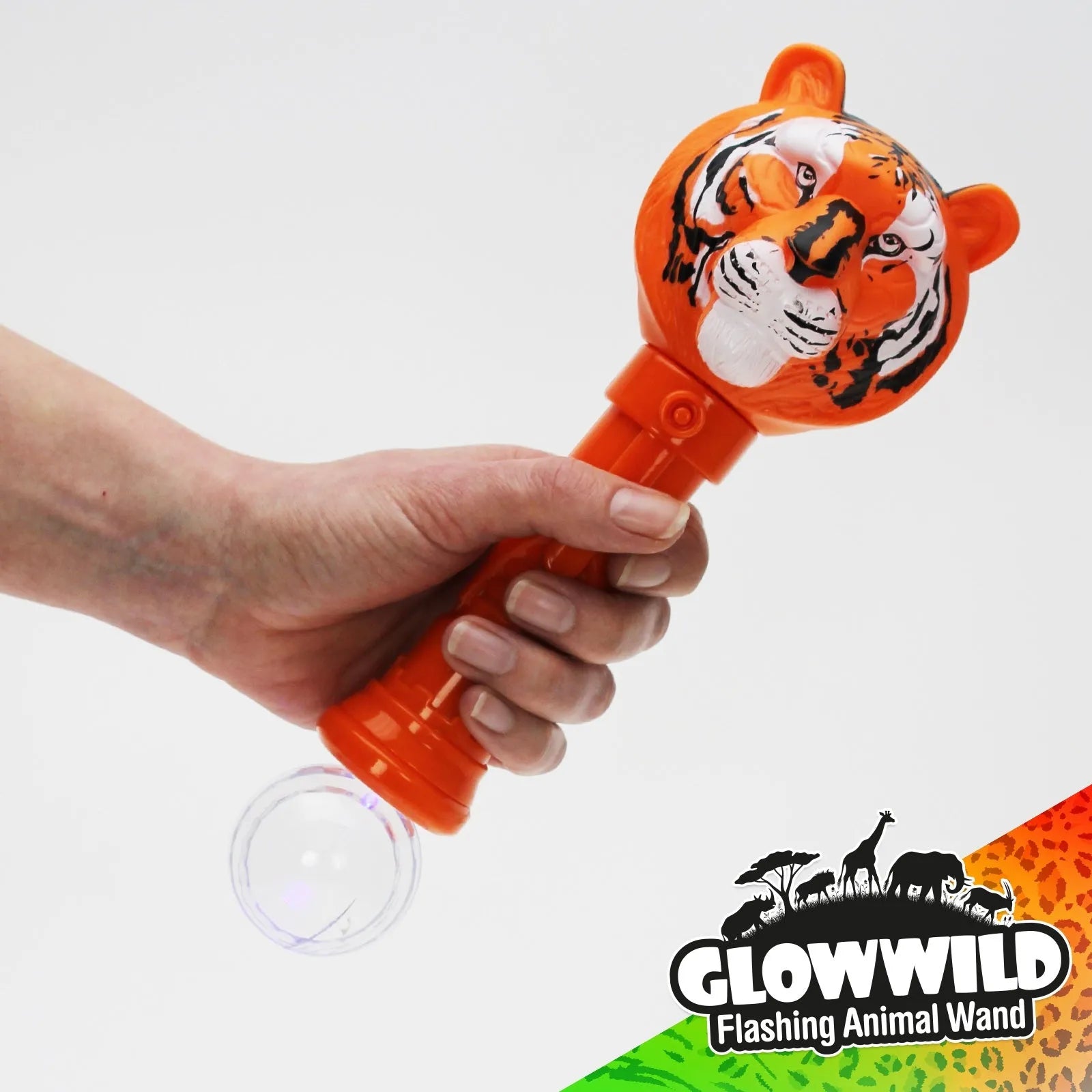 Tiger Mega Light Up Animal Wand 11"-Tiger Mega Light Up Animal Wand 11"