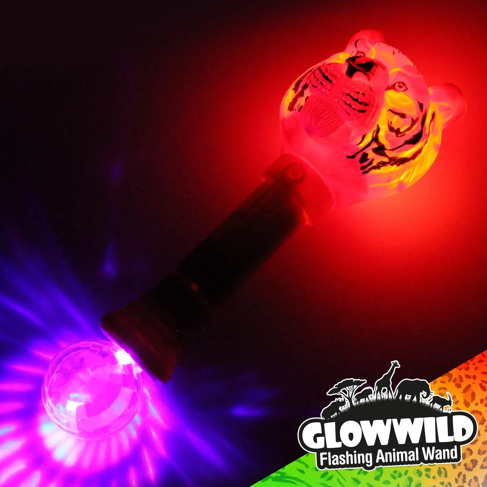 Tiger Mega Light Up Animal Wand 11"-Tiger Mega Light Up Animal Wand 11"