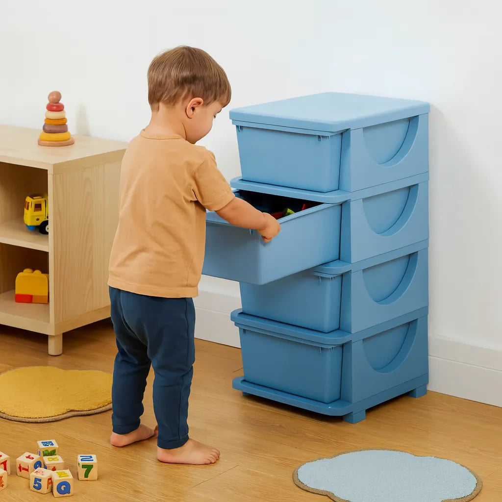Four Tier Kids Storage Boxes 4 Drawers-Four Tier Kids Storage Boxes 4 Drawers