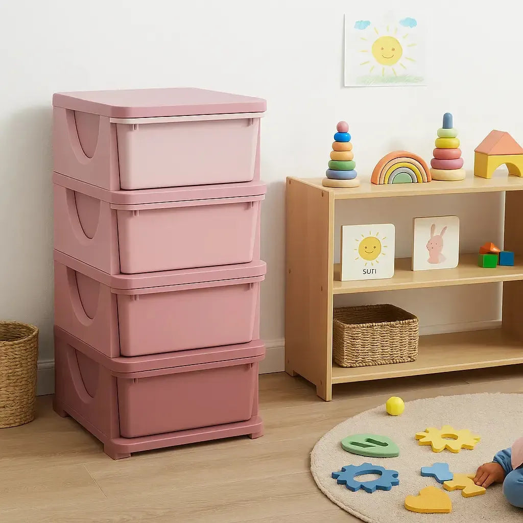 Four Tier Kids Storage Boxes 4 Drawers-Four Tier Kids Storage Boxes 4 Drawers