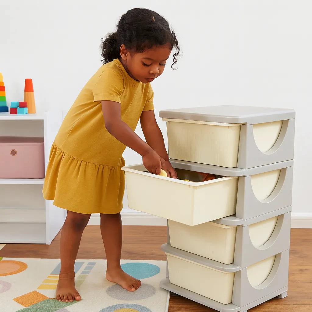 Four Tier Kids Storage Boxes 4 Drawers-Four Tier Kids Storage Boxes 4 Drawers
