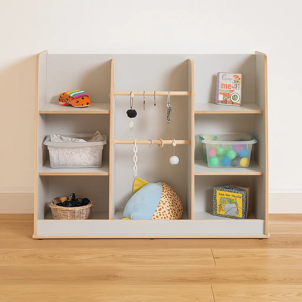 Free Standing Loose Parts Shelf Grey-Free Standing Loose Parts Shelf Grey