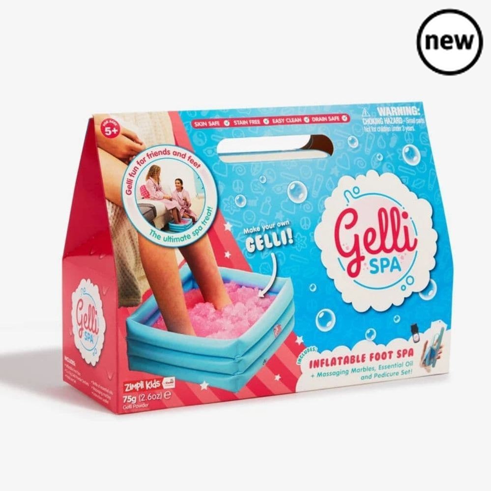 Gelli Spa Box, Give your hard-working hooves some serious TLC with Gelli Spa! It’s easier to set up than it is to book an actual pedicure. Simply blow up the inflatable tray with your mouth and fill with water - don’t worry, there’s no huffing and puffing, even a child could blow this thing up. Open up the Gelli Spa and simply pop the included powder into the water and watch it transform before your very eyes into soothing skin-safe Gelli and in moments you have your fully formed Gelli Spa. Wait a few minut