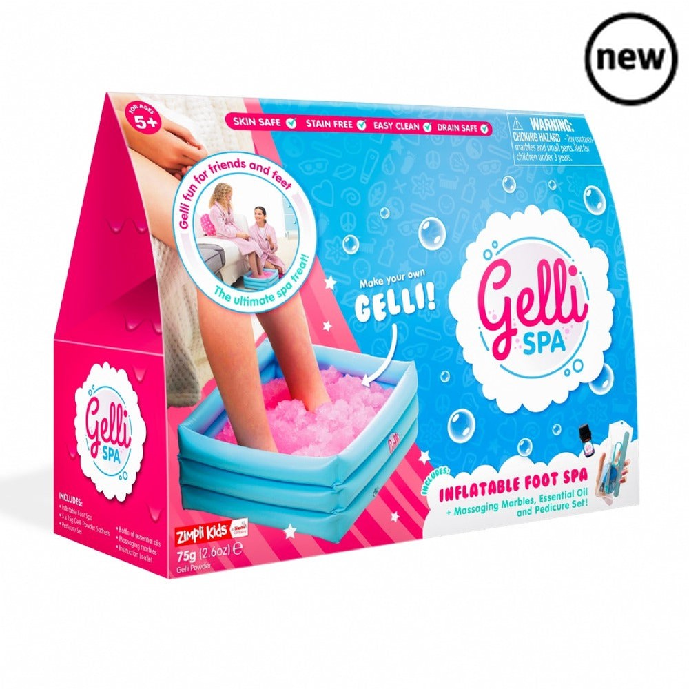 Gelli Spa Box, Give your hard-working hooves some serious TLC with Gelli Spa! It’s easier to set up than it is to book an actual pedicure. Simply blow up the inflatable tray with your mouth and fill with water - don’t worry, there’s no huffing and puffing, even a child could blow this thing up. Open up the Gelli Spa and simply pop the included powder into the water and watch it transform before your very eyes into soothing skin-safe Gelli and in moments you have your fully formed Gelli Spa. Wait a few minut