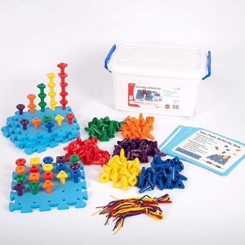 Geo Pegboard Activity Set, Unlock a World of Learning with the Geo Pegboard Activity Set! Immerse your child in a multi-dimensional learning experience with the Geo Pegboard Activity Set. This comprehensive toolkit is carefully designed to hone a range of skills from fine motor development to logical reasoning. Whether for individual or group activities, it’s the perfect addition to any educational setting. Geo Pegboard Activity Set Features: Holistic Skill Development A versatile tool for sharpening fine m