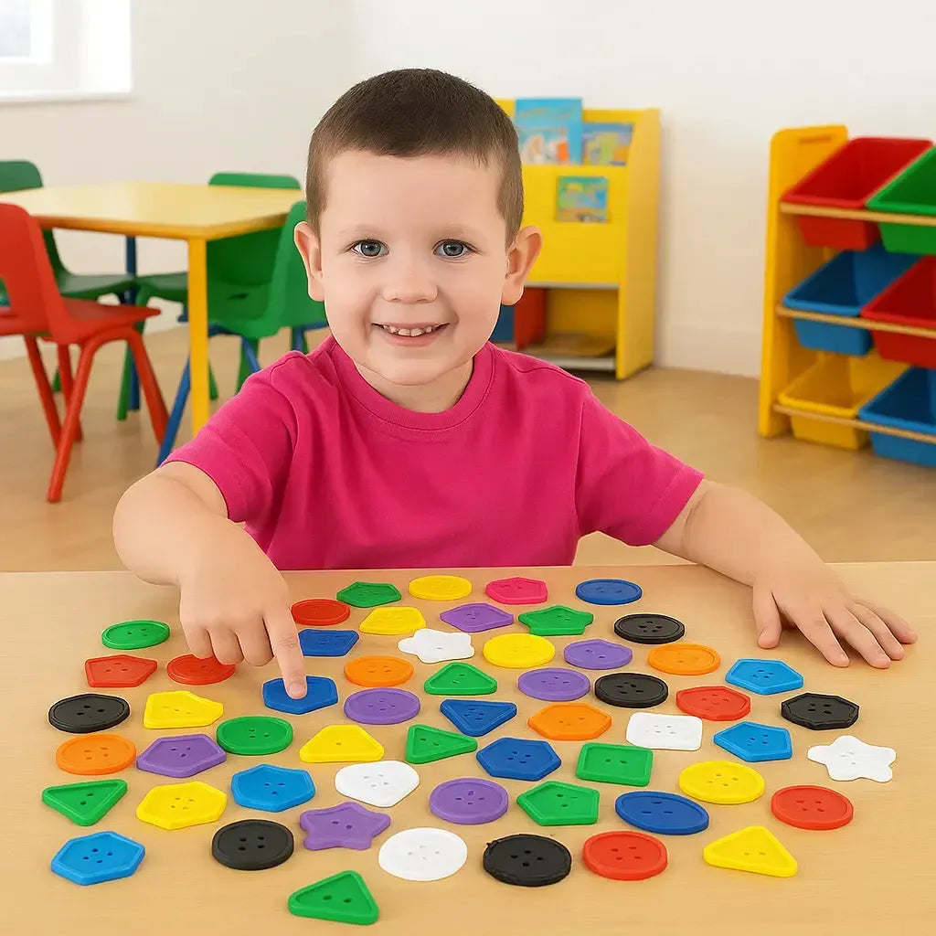 Giant Assorted Colour Button Counters 120 Pieces-Giant Assorted Colour Button Counters 120 Pieces