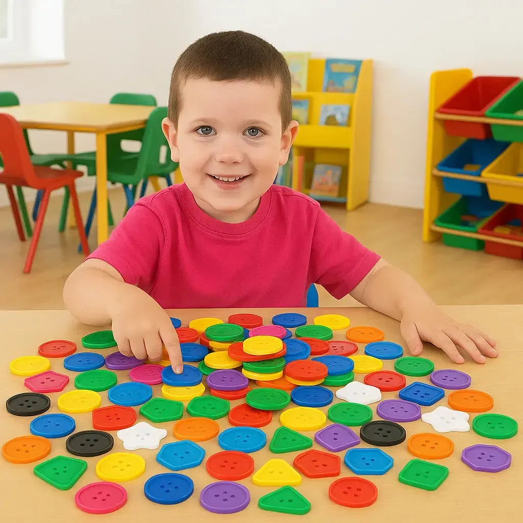 Giant Assorted Colour Button Counters 120 Pieces-Giant Assorted Colour Button Counters 120 Pieces