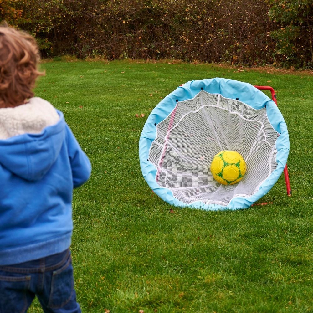 Giant Catch Net, The Giant Catch Net is ideal for children of all ages who are looking for a target when playing with beanbags or balls indoors or out. Comes as a ready-to-go piece of apparatus. The Giant Catch Net is Ingeniously designed to stand both horizontally and vertically. It presents the hoop and catch net at differing angles so it can be used for both throwing and kicking games by individuals or teams.The Giant Catch Net is made-to-last as made from powder coated tubular steel.The Giant Catch Net 