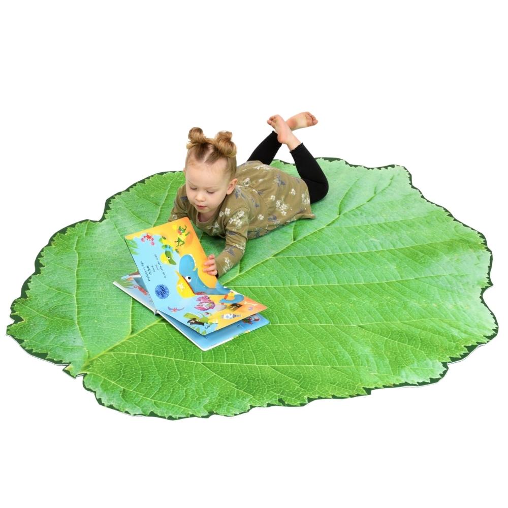 Giant Leaf Playmat, Introducing our magnificent Giant Leaf Shaped Playmat, perfectly designed to enhance group activities, discovery and science experiments, as well as stimulate imagination and creativity during games and small world play and story time.With dimensions of approximately 150 x 150cm, this playmat provides ample space for a group of children to engage in hands-on learning and interactive games. Its unique leaf shape adds an exciting element to any educational or recreational setting, capturin