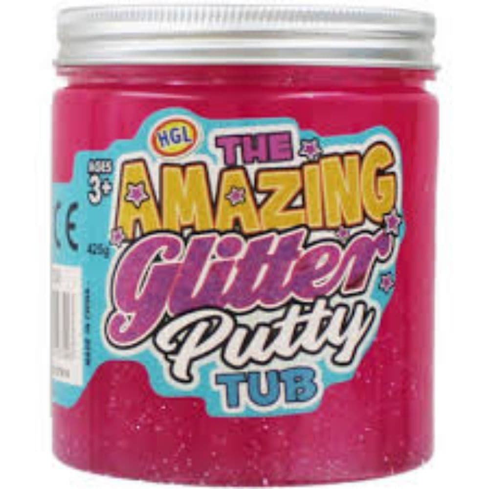 Glitter Putty Tub 425g, The Glitter Putty Tub is the ultimate sensory experience that will captivate both children and adults alike. This large tub of colourful putty is packed with sparkly glitter, adding an extra touch of magic to your playtime.Unscrew the lid on the jar-like container to reveal a generous 425g of brightly coloured goo, ready to be manipulated and transformed into any shape you desire. Mould it into your favorite animal, stretch it to its limits, or simply bounce it off the walls - the po