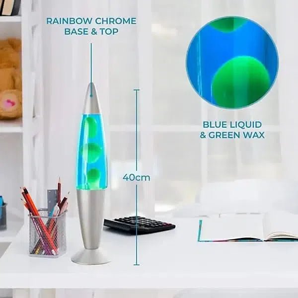 Global Gizmos Blue & Green Retro Lava Lamp-Global Gizmos Blue & Green Retro Lava Lamp