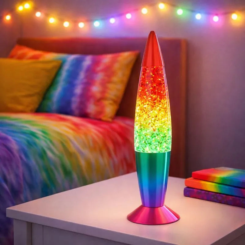 Global Gizmos Rainbow Glitter Lamp-Global Gizmos Rainbow Glitter Lamp