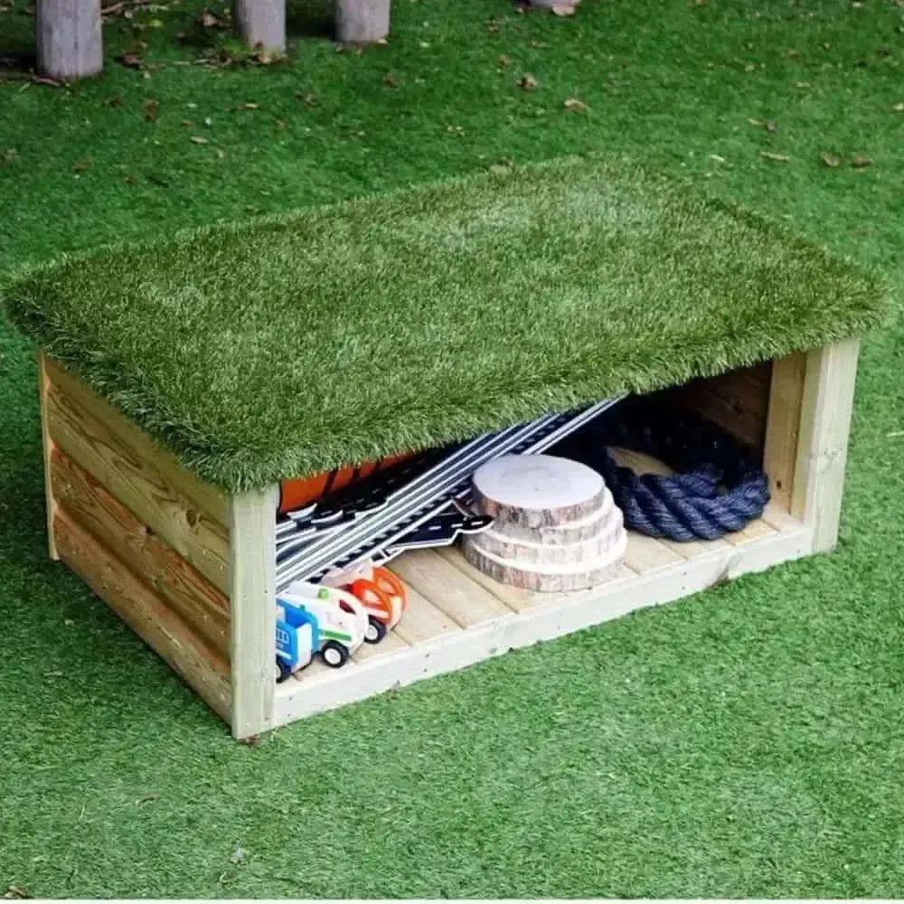 Grass Topped Bench with Storage-Grass Topped Bench with Storage