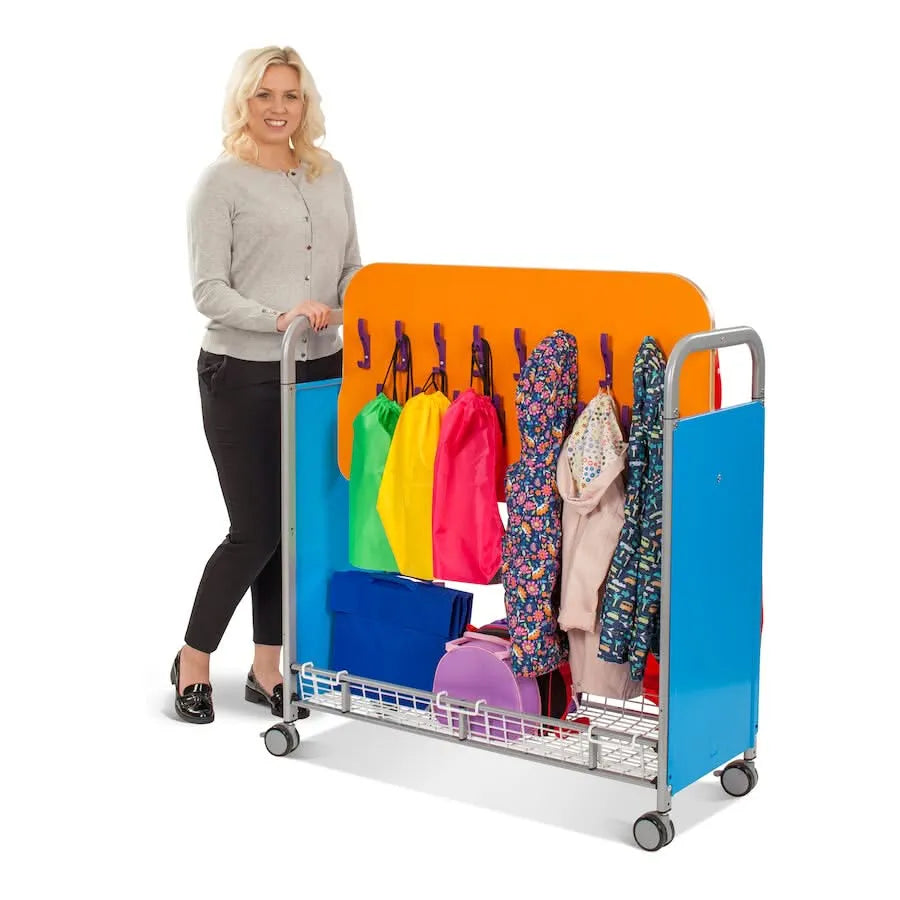 Gratnells Mobile Cloakroom Trolley-Gratnells Mobile Cloakroom Trolley
