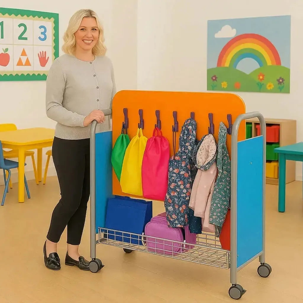 Gratnells Mobile Cloakroom Trolley-Gratnells Mobile Cloakroom Trolley