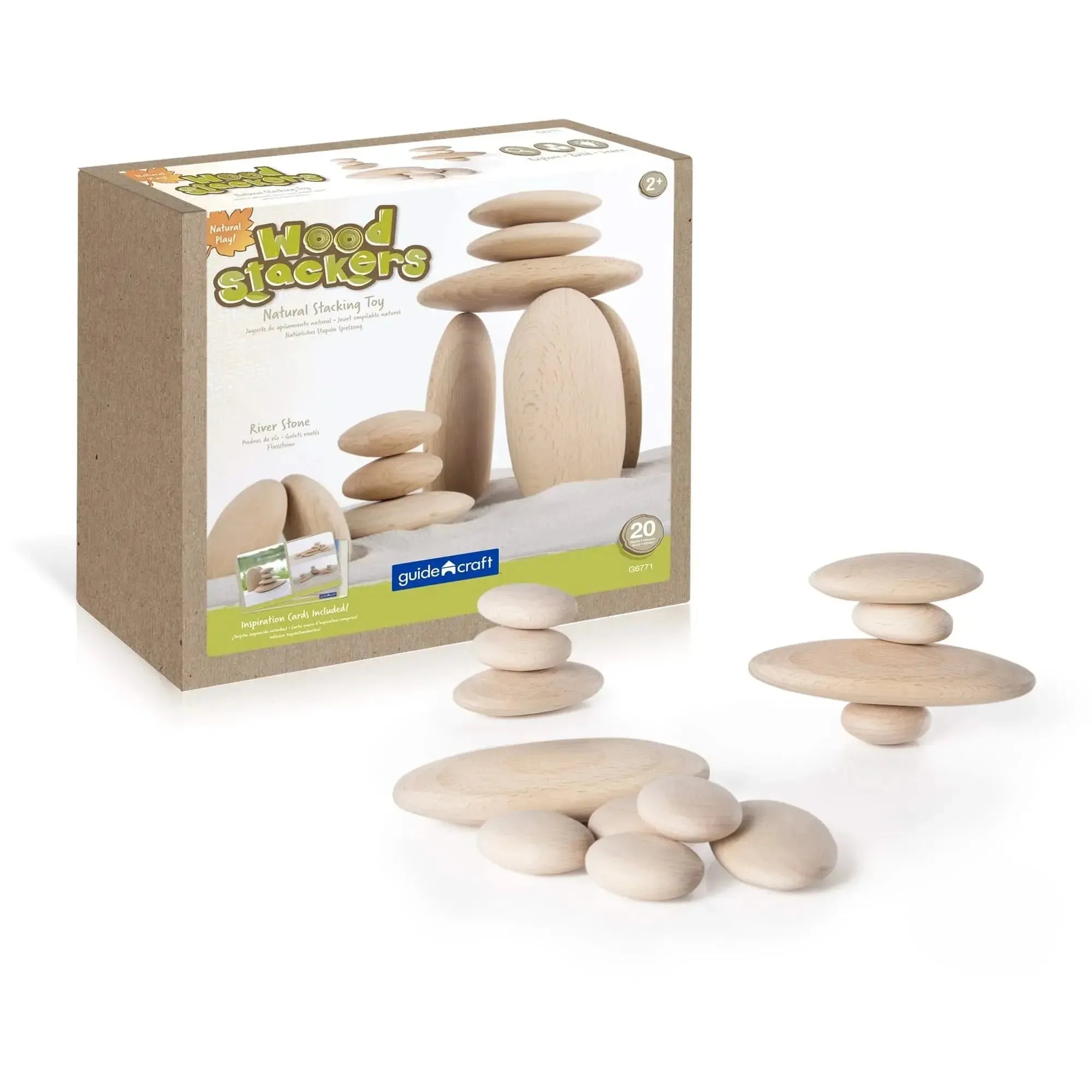 Guidecraft Wood Stackers River Stones-Guidecraft Wood Stackers River Stones