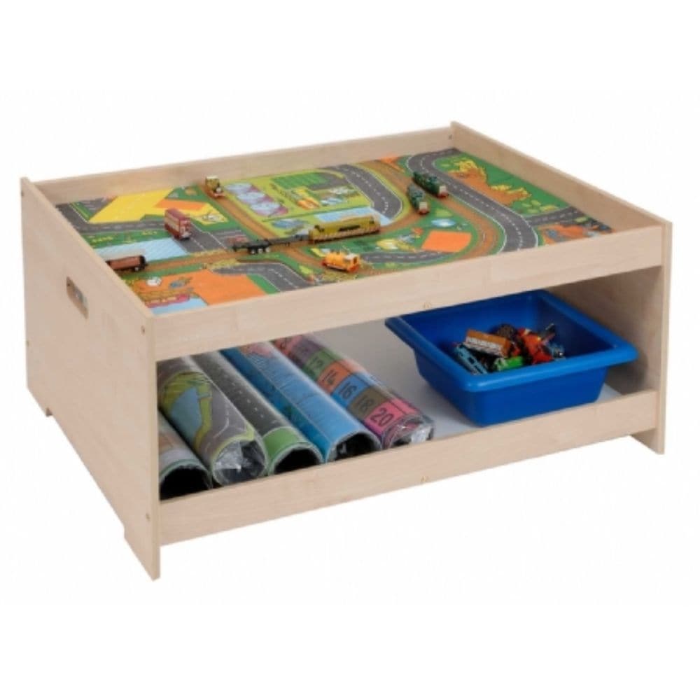Hepworth Early Years Play Table, This generously sized Hepworth Early Years Play Table will comfortably allow four small children to play together. Hand holes at each end of the table allow it to be moved around quickly and easily. Includes shelf for storage, ideal for play mats and trays The Hepworth Early Years Play Table is perfect for small world play but also can be used for construction activities with train tracks and Lego etc. At the end of a session store mats away on the roomy shelf. There is plen
