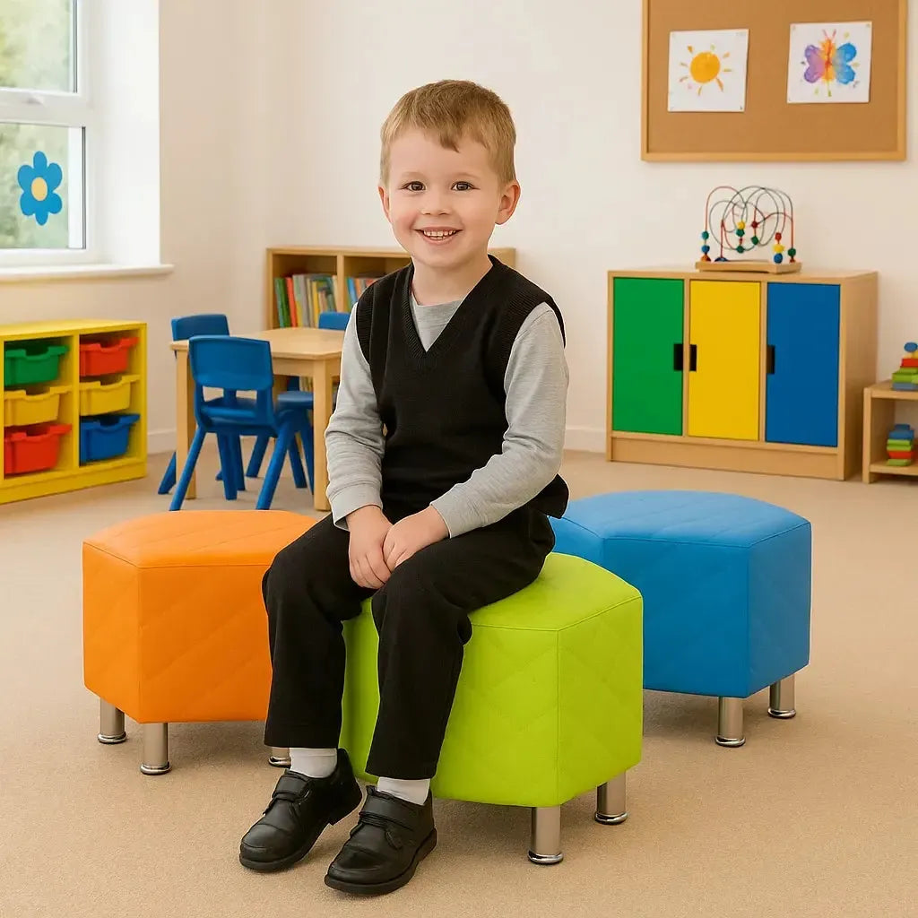 Hexagonal Quilted Seating Set of 4-Hexagonal Quilted Seating Set of 4