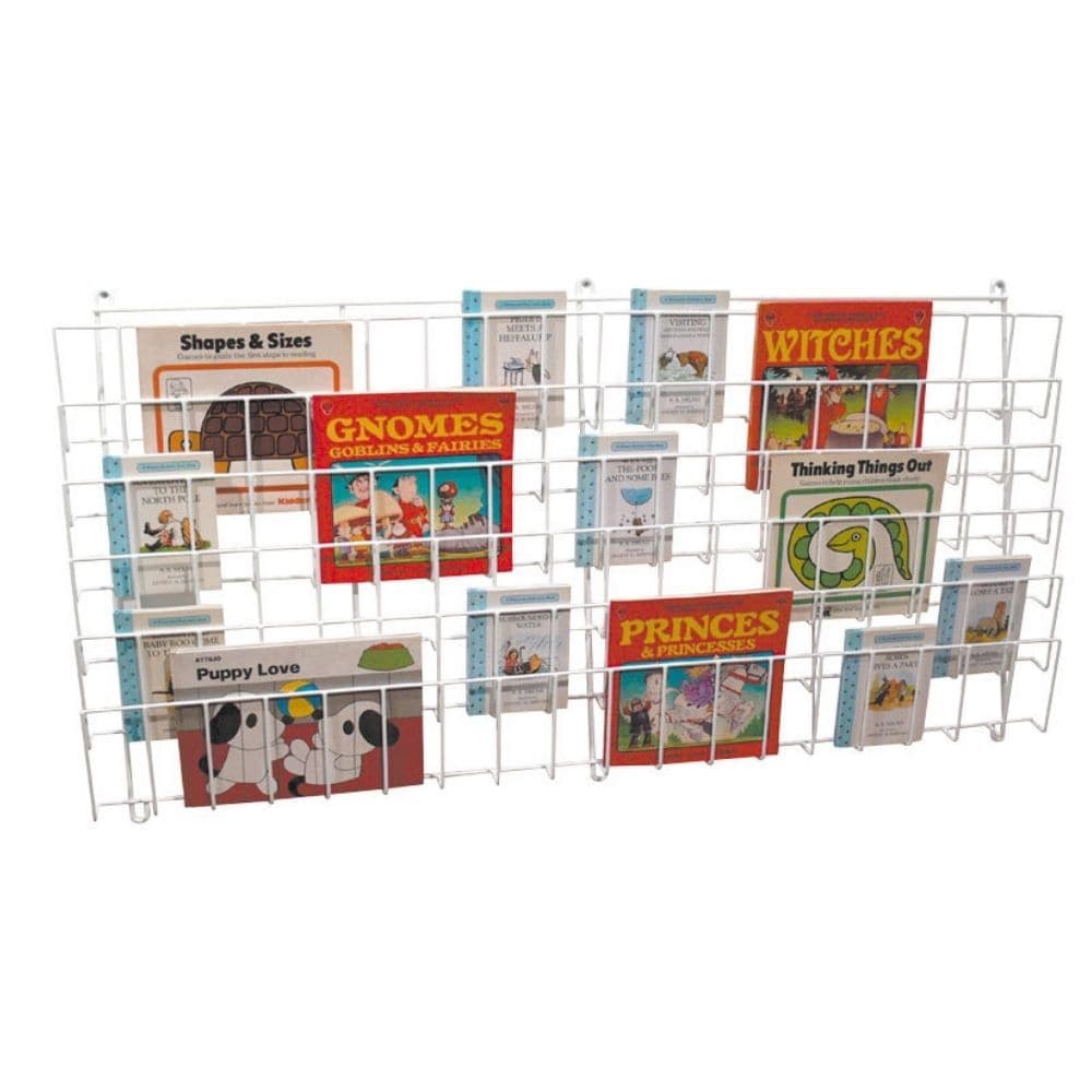 Horizontal Wall Big Book Rack (3 Deep Shelves), This Horizontal Wall Big Book Rack measures 110 x 7 x 56cms . It is made from thick wire that is plastic coated and is therefore strong, light and easily handled.The Horizontal Wall Big Book Rack offers the perfect storage solution for books as they free up valuable classroom floor space and can be displayed at a height where the books are easily accessible for the children. The Horizontal Wall Big Book Rack has 3 large shelves perfect for larger books., Horiz
