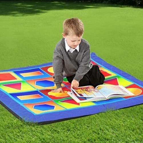 Indoor Outdoor Geometric Mat 1200 x 1200mm, Discover the vibrant and versatile Geometric Mat, the ultimate choice for early years Foundation Stage and Key Stage 1 learners! This specially designed mat encourages youngsters to develop critical skills such as shape recognition, all while offering a comfortable and safe space to play and learn. Delve into the features that make this geometric mat a must-have for your little one's early learning adventures: Engaging and Educational Designed with striking and st