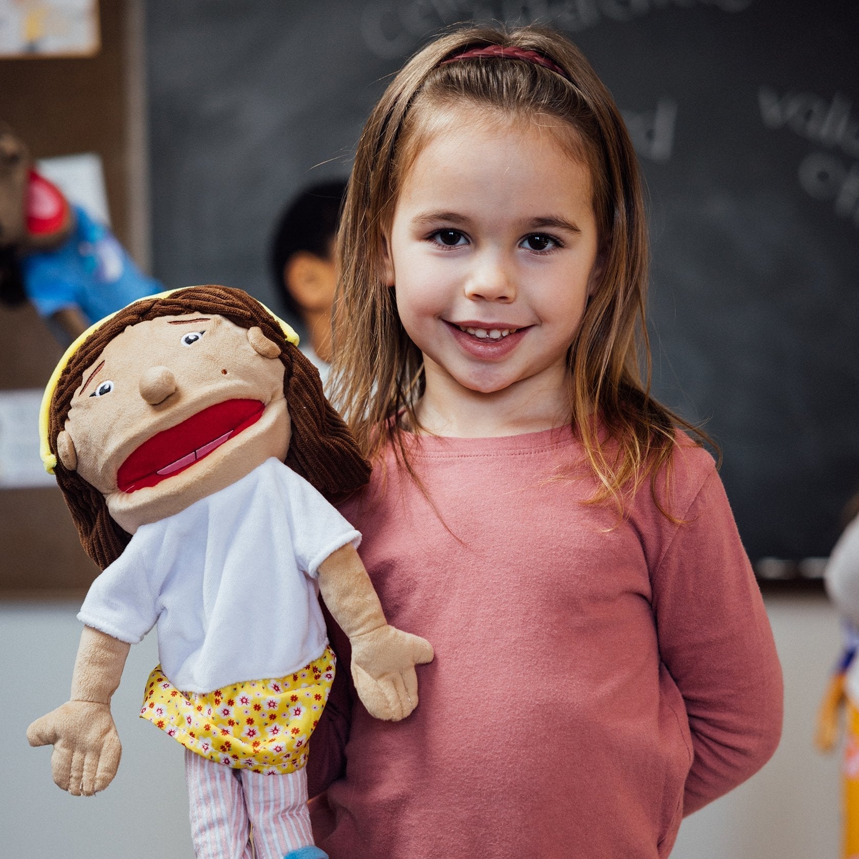 Julia's Puppet, Introducing Julia Rojas, the embodiment of spirit, friendship, and good sportsmanship, brought to life through the vibrant and engaging design of our newest kid puppet. Designed to foster emotional expression and spur the wildest bounds of imaginative play, Julia Rojas is ready to become your child's new favorite playmate, aiding in their personal and emotional development one playful adventure at a time. Product Features Superior Craftsmanship for Safe Play Adhering strictly to child safety