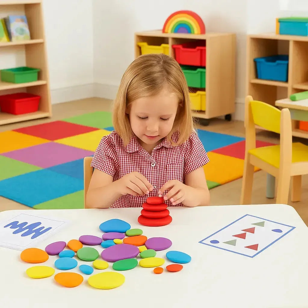 Junior Rainbow Pebbles Activity Set - Pk44-Junior Rainbow Pebbles Activity Set - Pk44