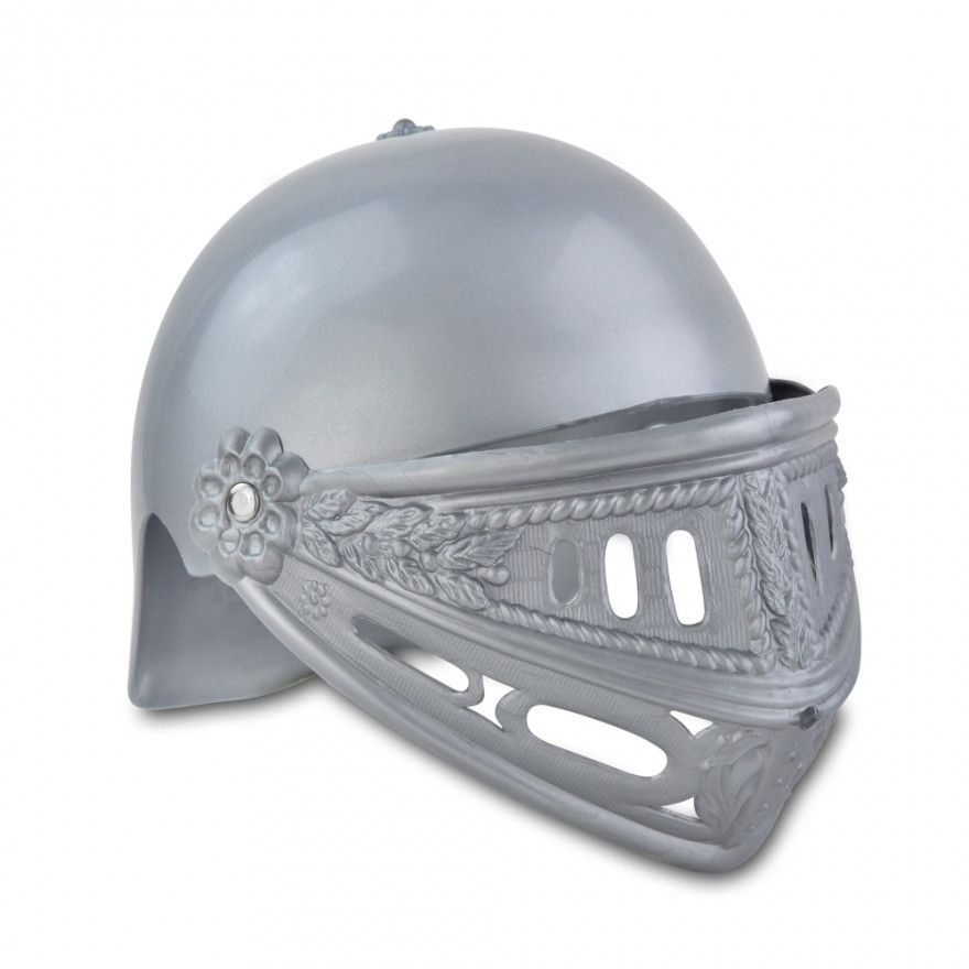 Kid's knight helmet, This knight helmet is the ideal dressing up accessory for children who are fascinated by knights and castles. Not only is this knight helmet great for imaginative play and dressing up, but it also offers durability and safety. Crafted from sturdy moulded plastic, it can withstand the rough and tumble adventures that children love. The lightweight construction ensures that children can wear it comfortably for hours without feeling weighed down. It also makes it easy for them to carry aro